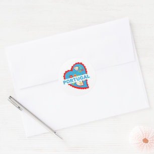Cheerful Portuguese heart Classic Round Sticker