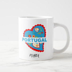 Cheerful Portuguese heart Large Coffee Mug