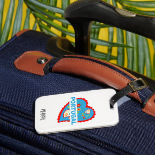 Cheerful Portuguese heart Luggage Tag