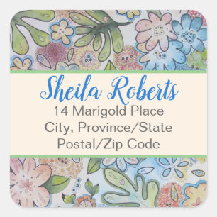 Cheerful Pretty Floral Address Label (20)