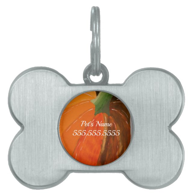 Cheerful Pumpkin Pet ID Tag (Front)