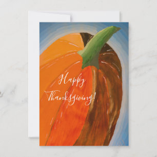 Cheerful Pumpkin Thanksgiving Holiday Card