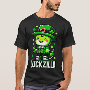 Cheerful Pup Luckzilla St Paddys Celebration T-Shirt