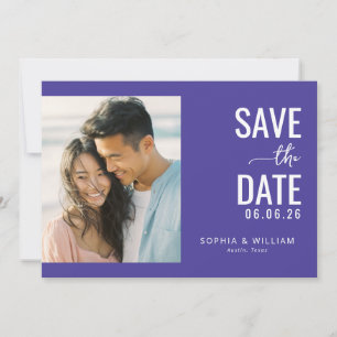 Cheerful Purple Modern Photo Save The Date