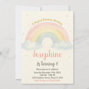 Cheerful Rainbow Birthday Invitation