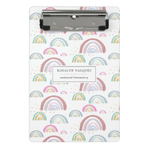 Cheerful Rainbow Pattern Personalised Clipboard