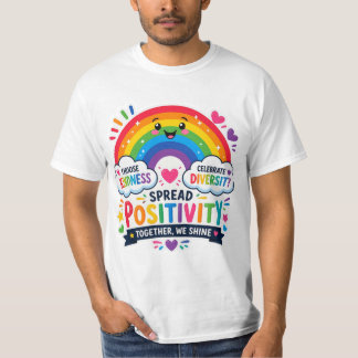 Cheerful Rainbow Positivity & Diversity T-Shirt 