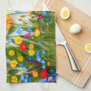 Cheerful Rainbow Wildflower Spring Spectrum Joy Tea Towel