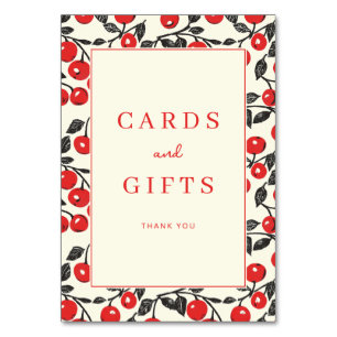 Cheerful Red Cherry Border Table Number