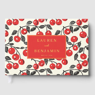 Cheerful Red Cherry Floral Guest Book