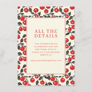 Cheerful Red Cherry Motive Enclosure Card
