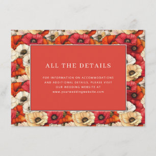 Cheerful Red Floral Illustration Enclosure Card