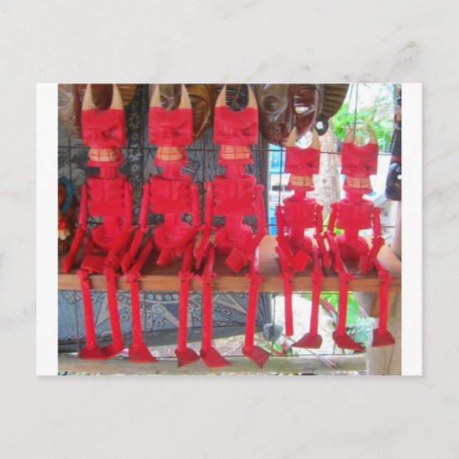 Cheerful Red Little Mexican Devils sitting around Postcard (Front)