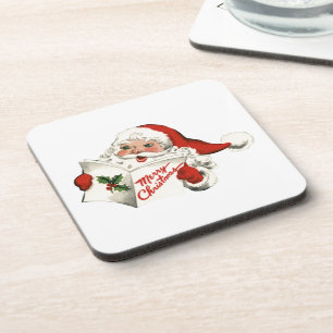 Cheerful Retro Santa Claus Coaster