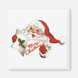 Cheerful Retro Santa Claus Magnet