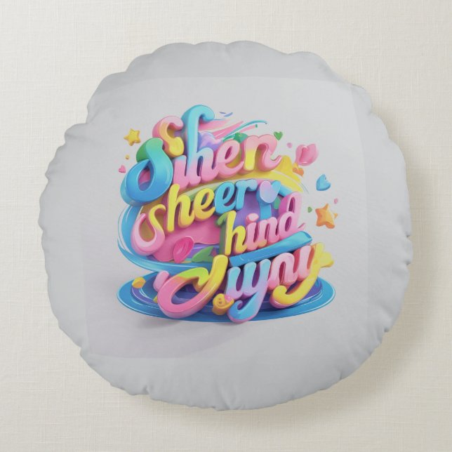 cheerful Round Pillow (Front)