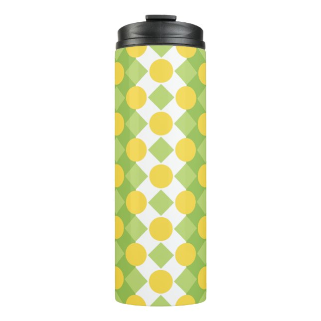 Cheerful Rows of Shapes Pattern Thermal Tumbler (Front)