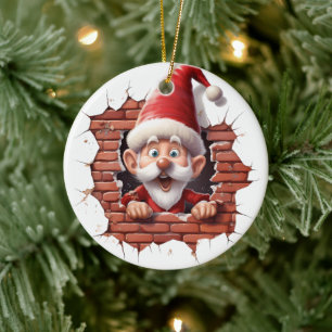 Cheerful Santa - 3D Ceramic Tree Decoration