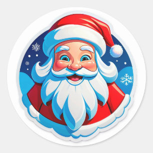 Cheerful Santa Claus Christmas Holiday Decor Classic Round Sticker
