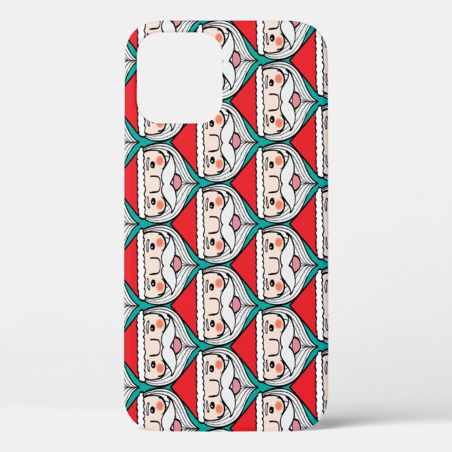 Cheerful Santa Claus Christmas Pattern Case-Mate iPhone Case (Back)