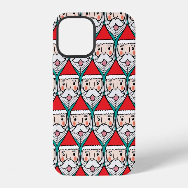 Cheerful Santa Claus Christmas Pattern iPhone Case (Back)