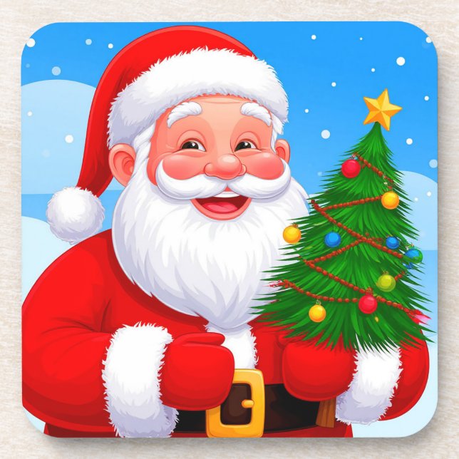 Cheerful Santa Claus Coaster (Front)