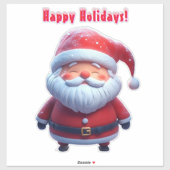 Cheerful Santa Claus In Snowy Forest (Sheet)