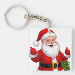Cheerful Santa Claus Key Ring