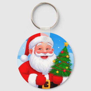 Cheerful Santa Claus Key Ring