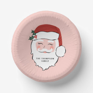 Cheerful Santa Face   Christmas  Paper Plate