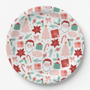 Cheerful Santa   Merry Christmas  Paper Plates