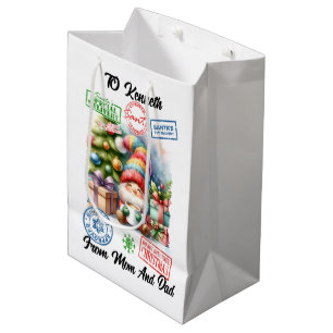Cheerful Santa Sack Filled With Holiday Surprises Medium Gift Bag