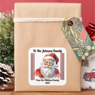 Cheerful Santa Sticker for Holiday Gifts
