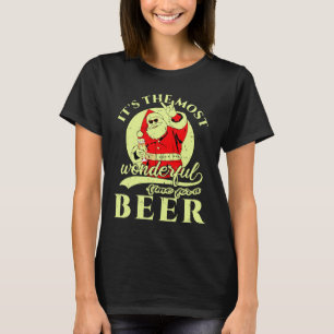 Cheerful Santa's 2023 Brew Time - Christmas T-Shirt