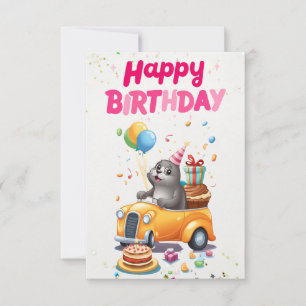 Cheerful Seal Greetings Card