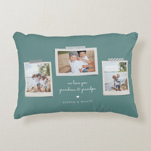 Cheerful Sentiments Snapshot Photo Accent Pillow (Front)