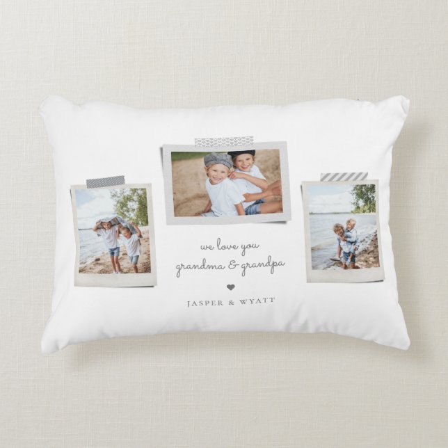 Cheerful Sentiments Snapshot Photo Decorative Cushion (Front)