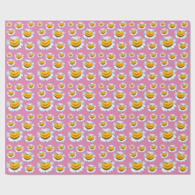 Cheerful Smiles From Chamomiles Wrapping Paper (Flat)