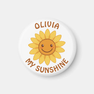 Cheerful Smiling Sunflower "My Sunshine" Magnet