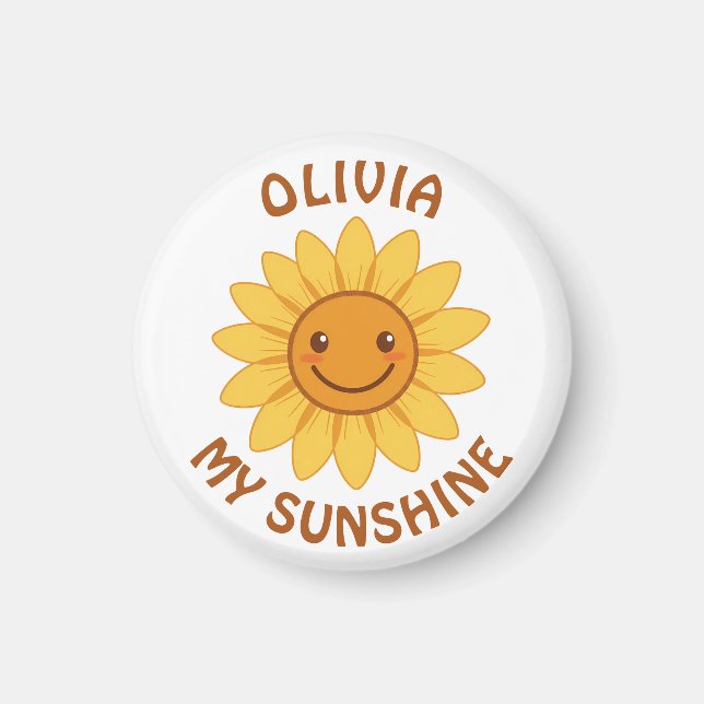 Cheerful Smiling Sunflower "My Sunshine"  Magnet (Front)