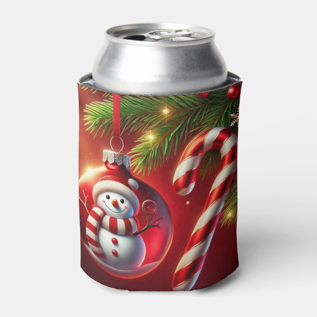Cheerful Snowman Can Cooler (Can Front)