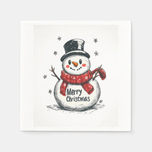 Cheerful Snowman Christmas Napkins