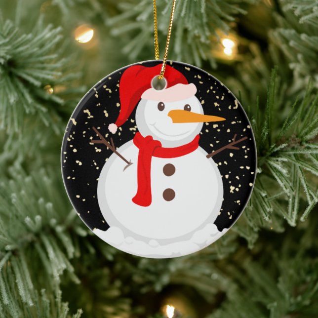 Cheerful Snowman Christmas Ornament (Tree)