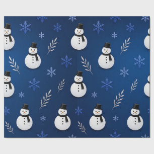 Cheerful Snowman Christmas Wrapping Paper