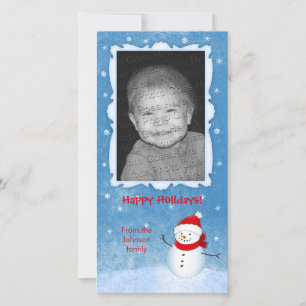 Cheerful Snowman Holiday Card