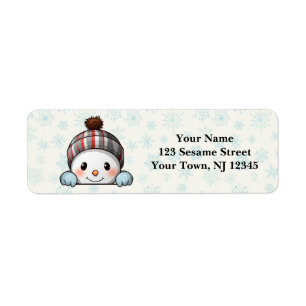 Cheerful Snowman Return Address Labels