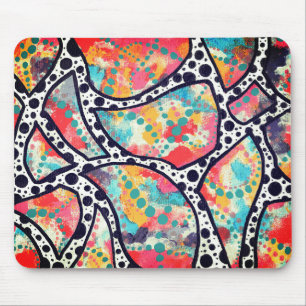 Cheerful Spots, Dots and Funky Lines Mouse Pad