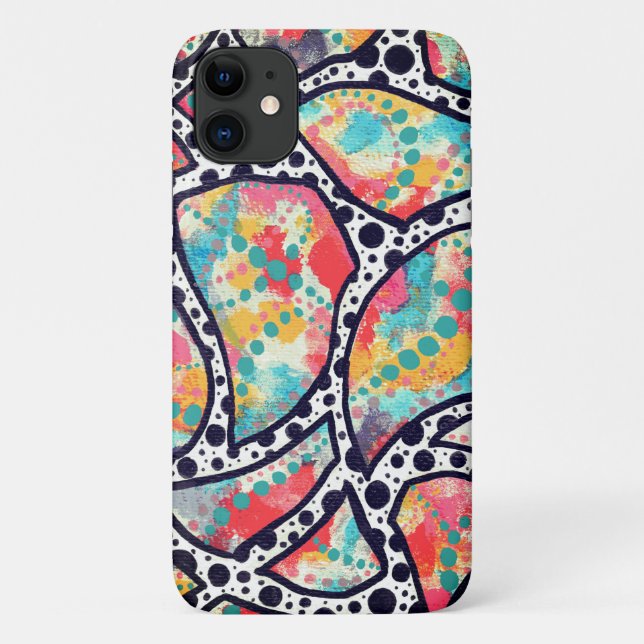 Cheerful Spots, Dots and Funky Lines Original Art Case-Mate iPhone Case (Back)