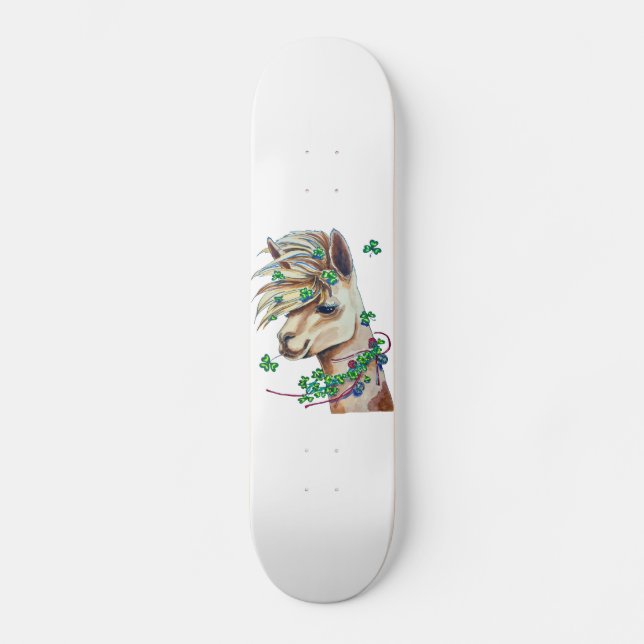 cheerful spring llama skateboard (Front)