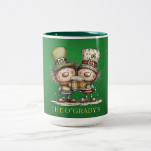 Cheerful St. Patrick’s Day Party Illustration Two-Tone Coffee Mug